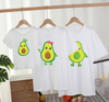 Mini Fashion™ - T-shirt Avocat Blanc : Assortissez Toute la Famille avec Style