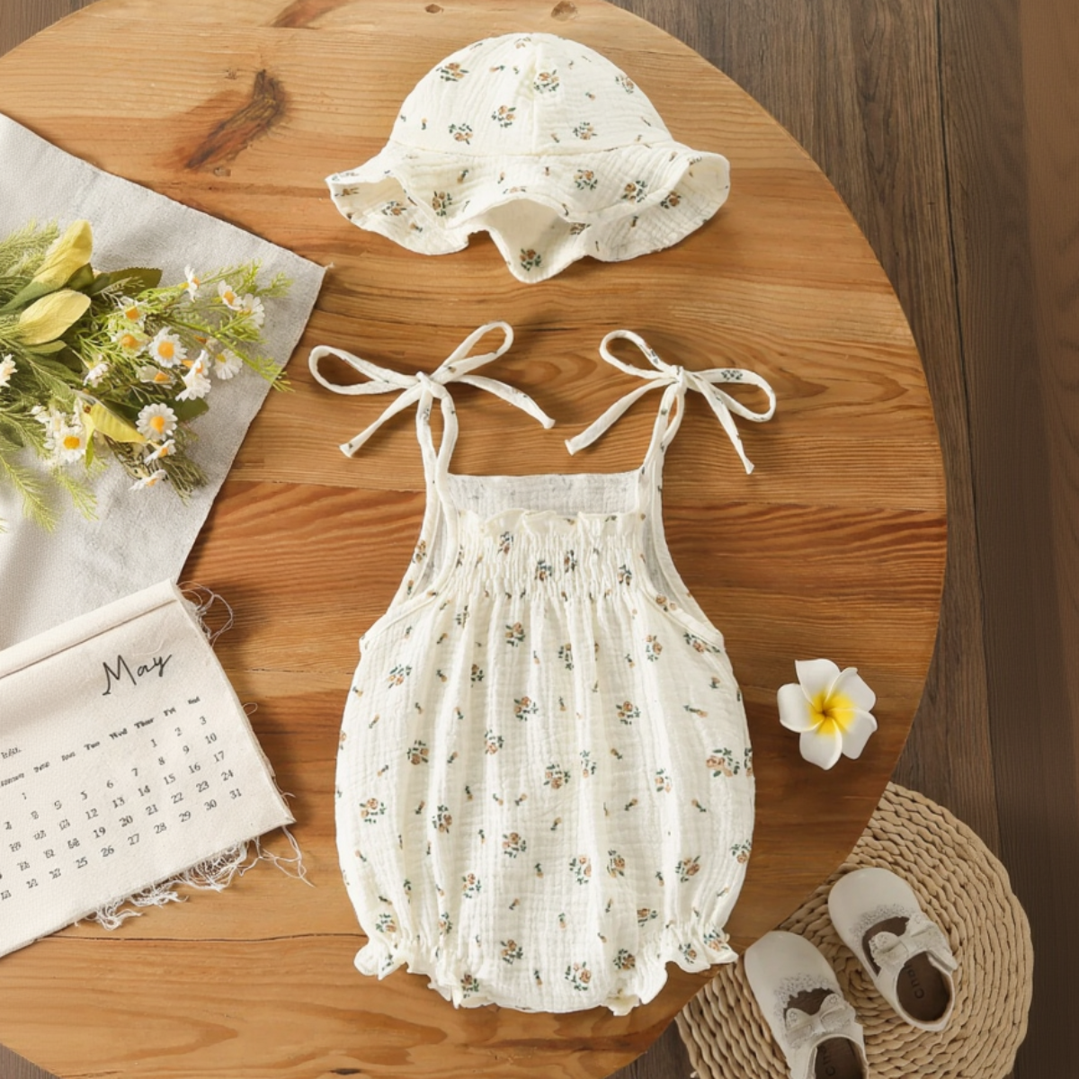 LittleBlossom – Confort et élégance estivaux – Body-sling pour bébé avec chapeau