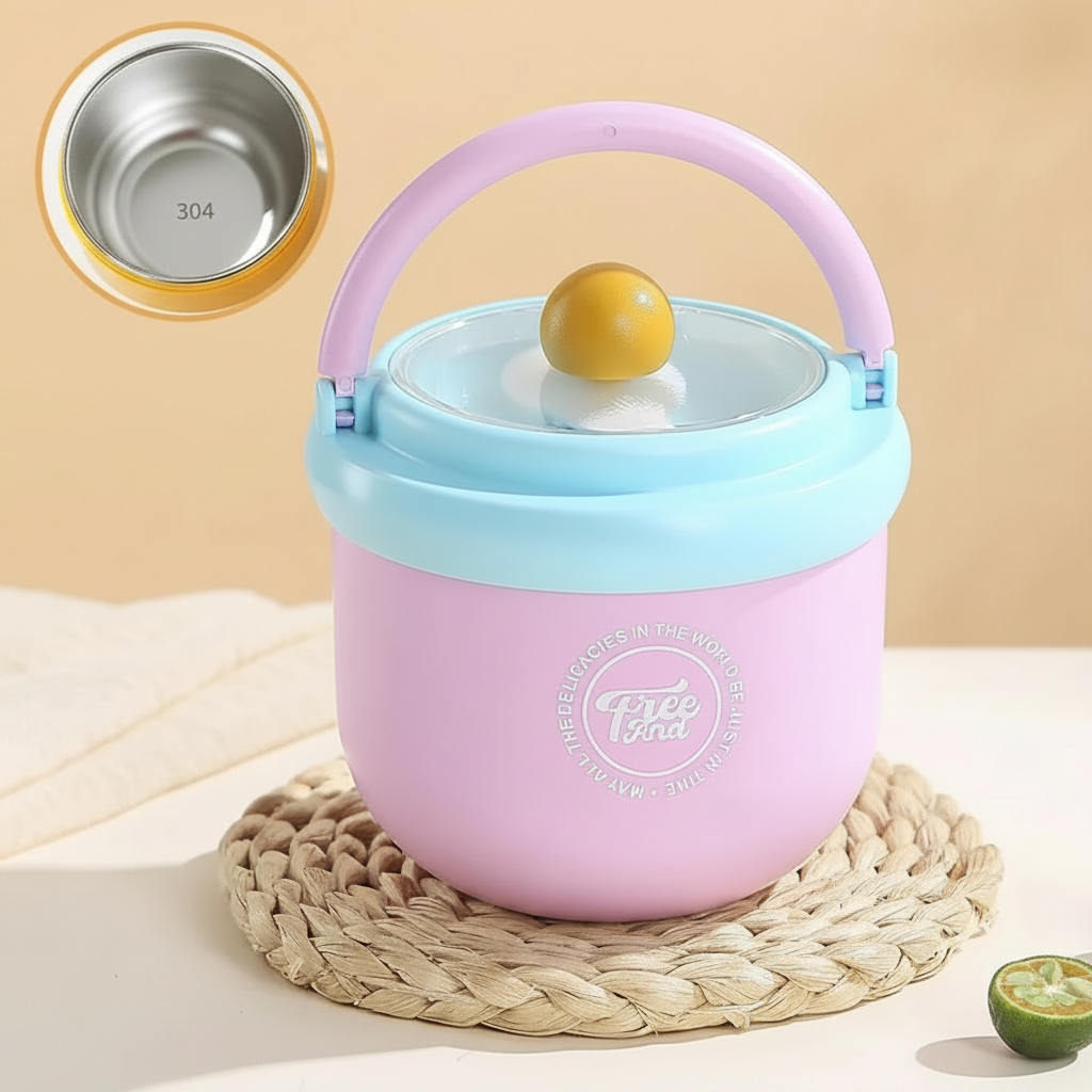 MealMate – Pratique et isolant – Bol à déjeuner en acier inoxydable avec cuillère