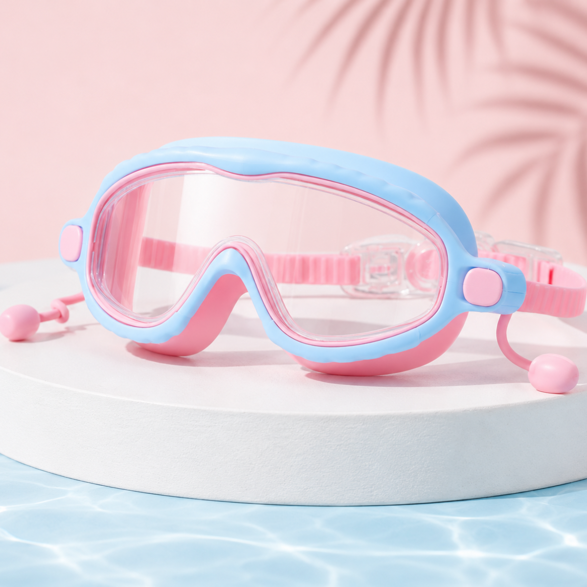 AquaVision – Protection anti-buée et anti-UV réglable – Lunettes de natation en silicone avec bouchons d'oreilles