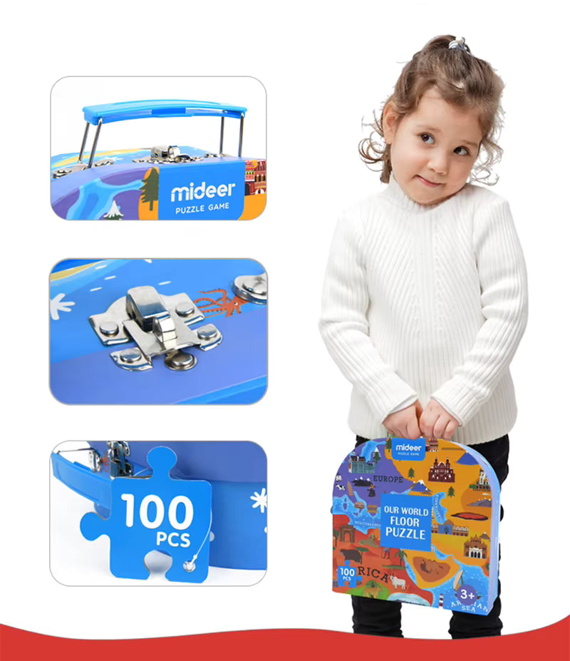 GeoMap – Éducatif et amusant – Puzzle de sol « Carte du monde »