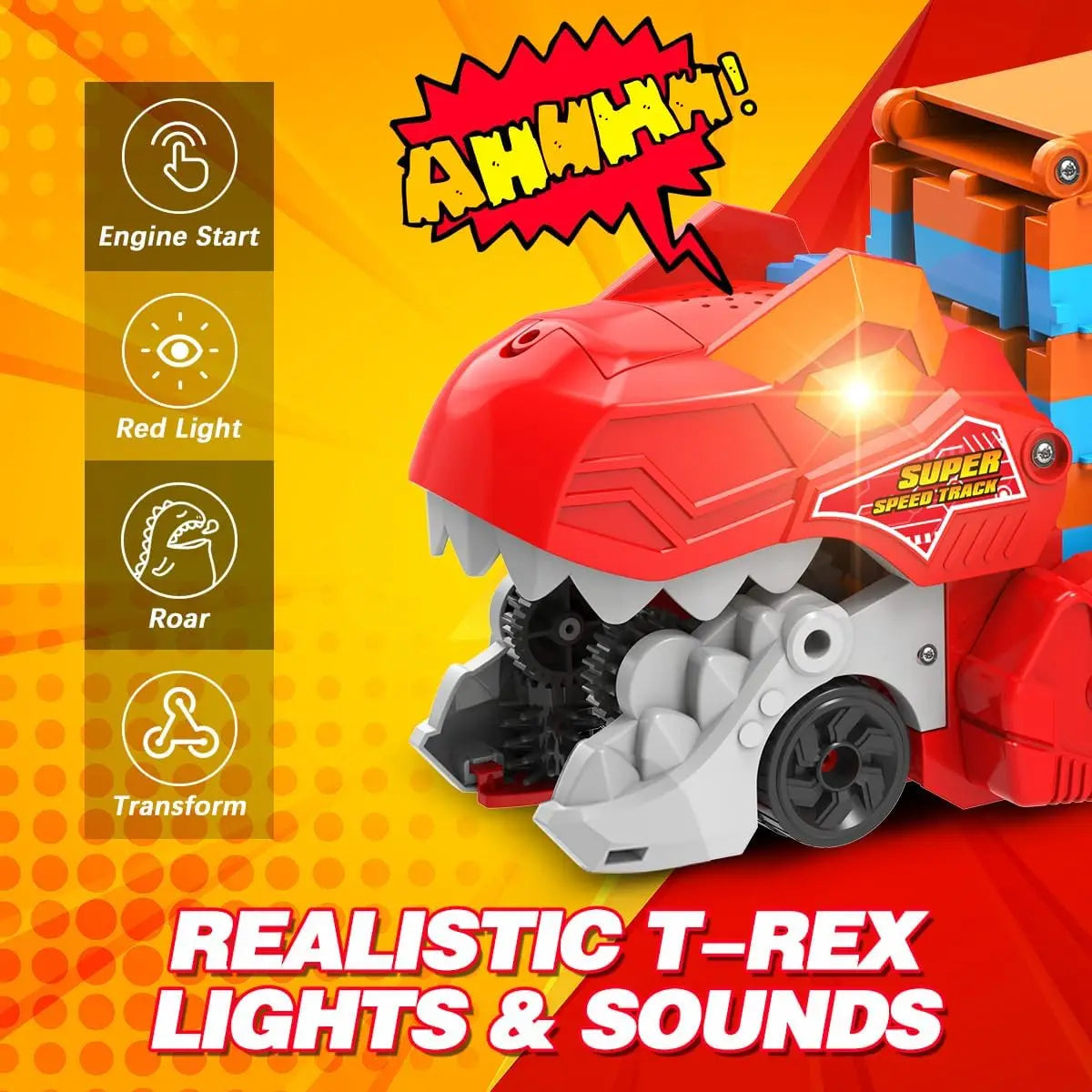 JurassicTruck™ – Robuste et amusant – Chariot de transport pliable Dino