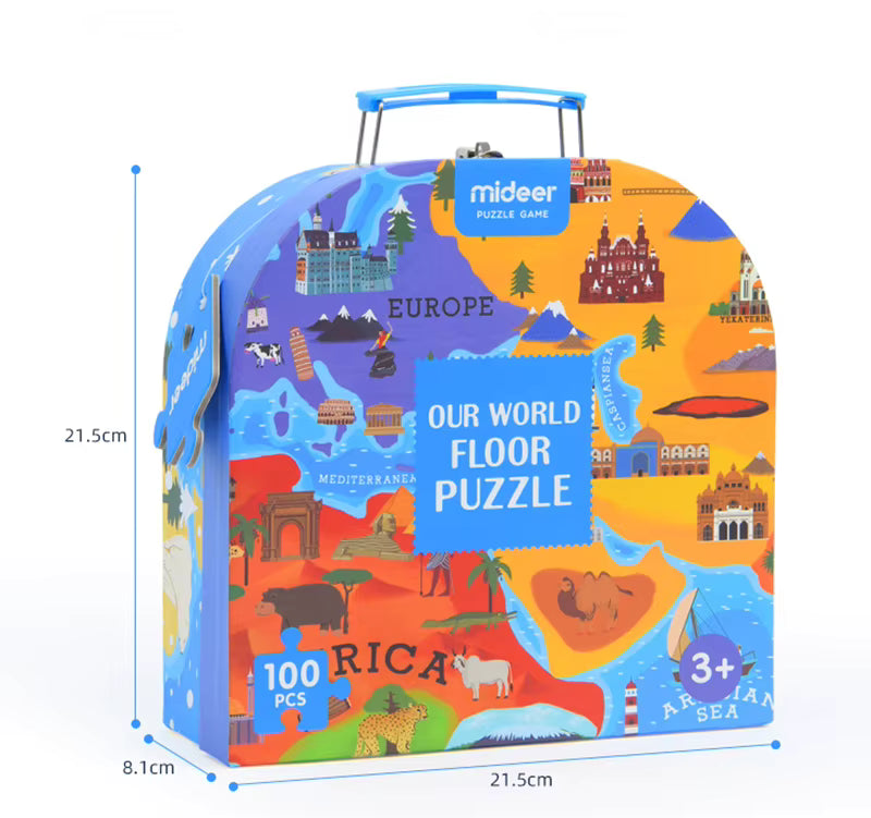 GeoMap – Éducatif et amusant – Puzzle de sol « Carte du monde »