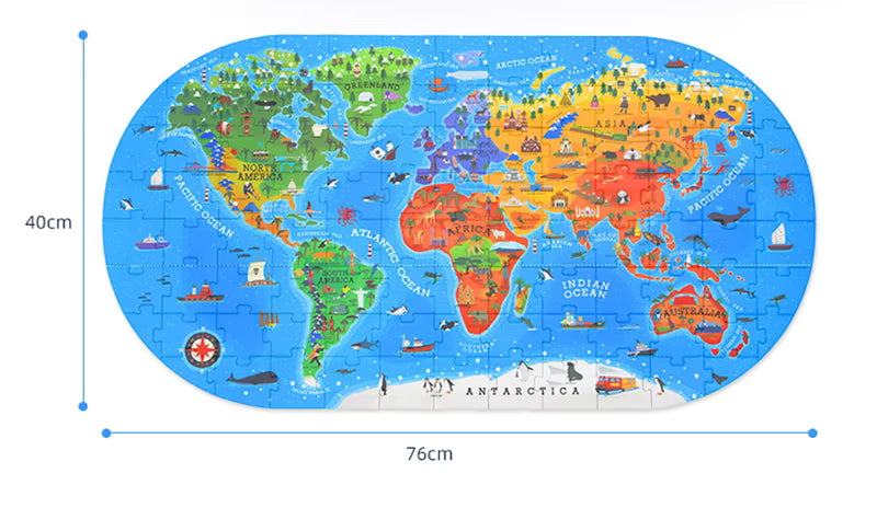 GeoMap – Éducatif et amusant – Puzzle de sol « Carte du monde »