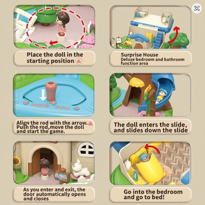 Magnetic Princess Castle – Créatif et magique – Ensemble de jeu « Maison de poupées magnétique »
