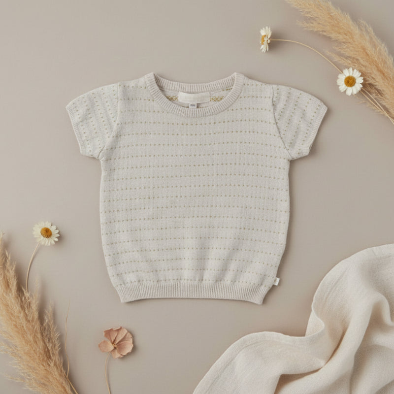 Bella Knit Top & Skirt – Léger et aéré – Ensemble d'été tricoté pour enfants