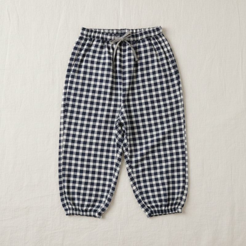 Plaid Cotton Pants – Léger et respirant – Pantalon décontracté style ballon/sarouel