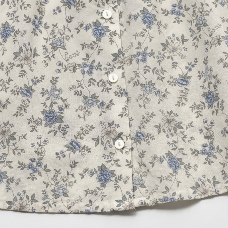 Vine Print Blouse – Légère et mignonne – Blouse pour enfant à manches bouffantes