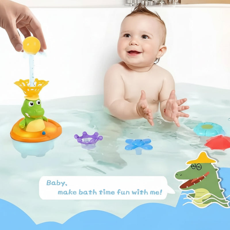 Light Up Crocodile Bath Toy – Interactif et jeux d'eau – Jouets de bain « Fontaine Crocodile »