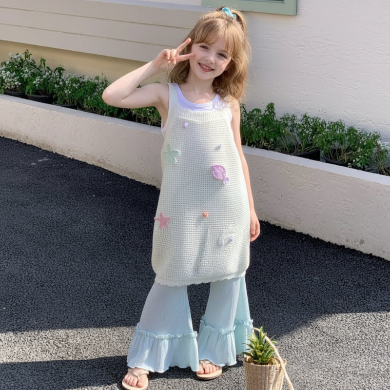 Girls Summer Outfit – Tendance et confortable – Ensemble de vêtements d'été pour enfants