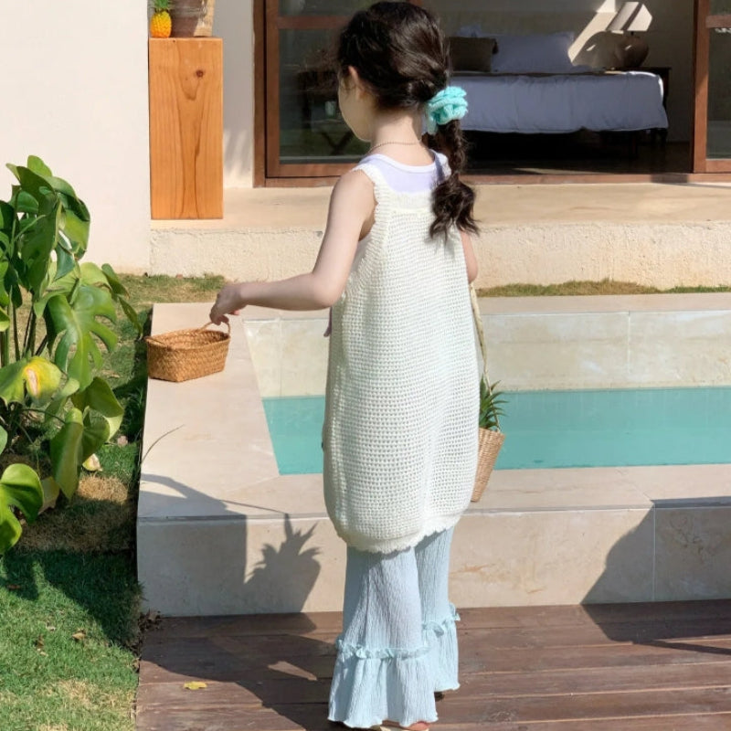 Girls Summer Outfit – Tendance et confortable – Ensemble de vêtements d'été pour enfants