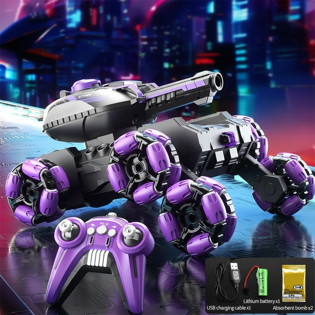 CrazyWheels – Cool et palpitant – Camion-citerne télécommandé avec lanceur de boules de gel