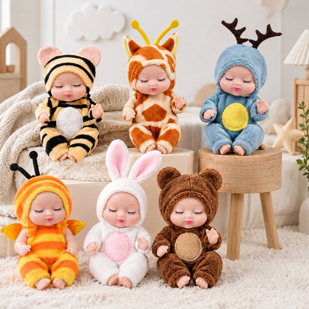 LittleDolly – Mignon et douillet – Une poupée habillée d'un costume d'animal rigolo