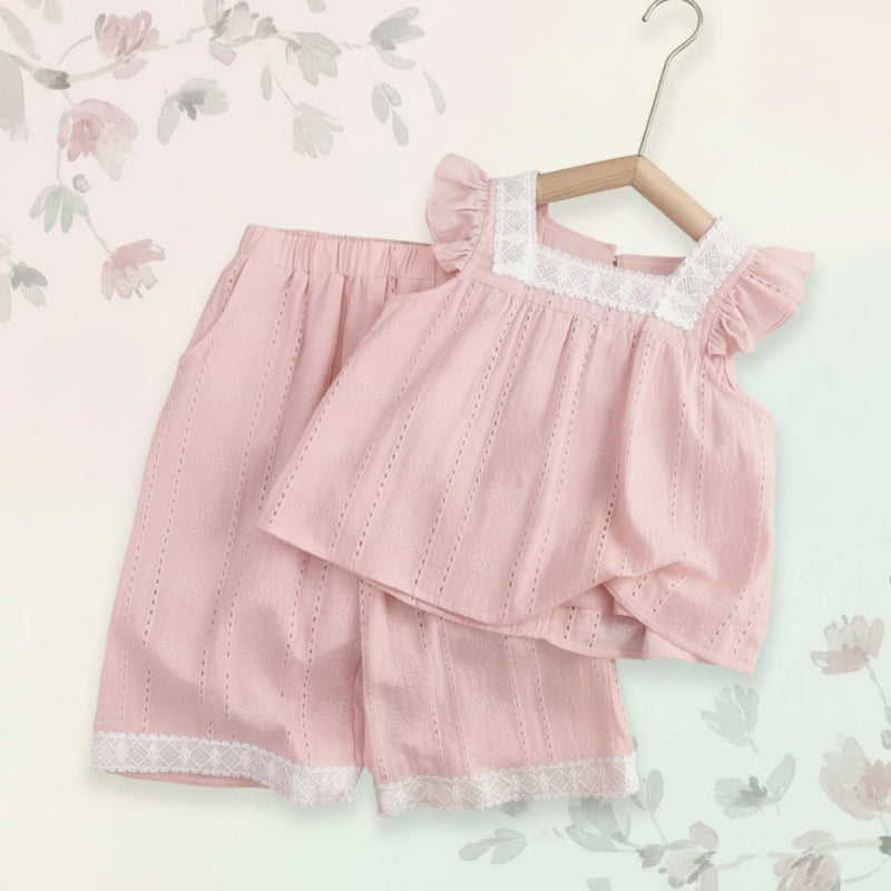 Sleeveless Tops & Pants – Douceur et élégance – Ensemble d'été pour enfants