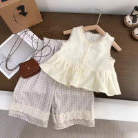 Thumbnail for Sleeveless Tops & Pants – Douceur et élégance – Ensemble d'été pour enfants