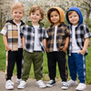 Boys Checkered Outfit – Tendance et confortable – Ensemble de vêtements à carreaux pour enfants