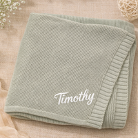 Thumbnail for Personalized Baby Blanket – Douce et unique – Couverture en coton personnalisée et brodée