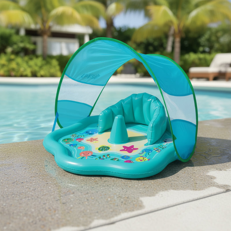 SplashPlay – Sécurité et plaisir – Piscine pour bébés avec pare-soleil