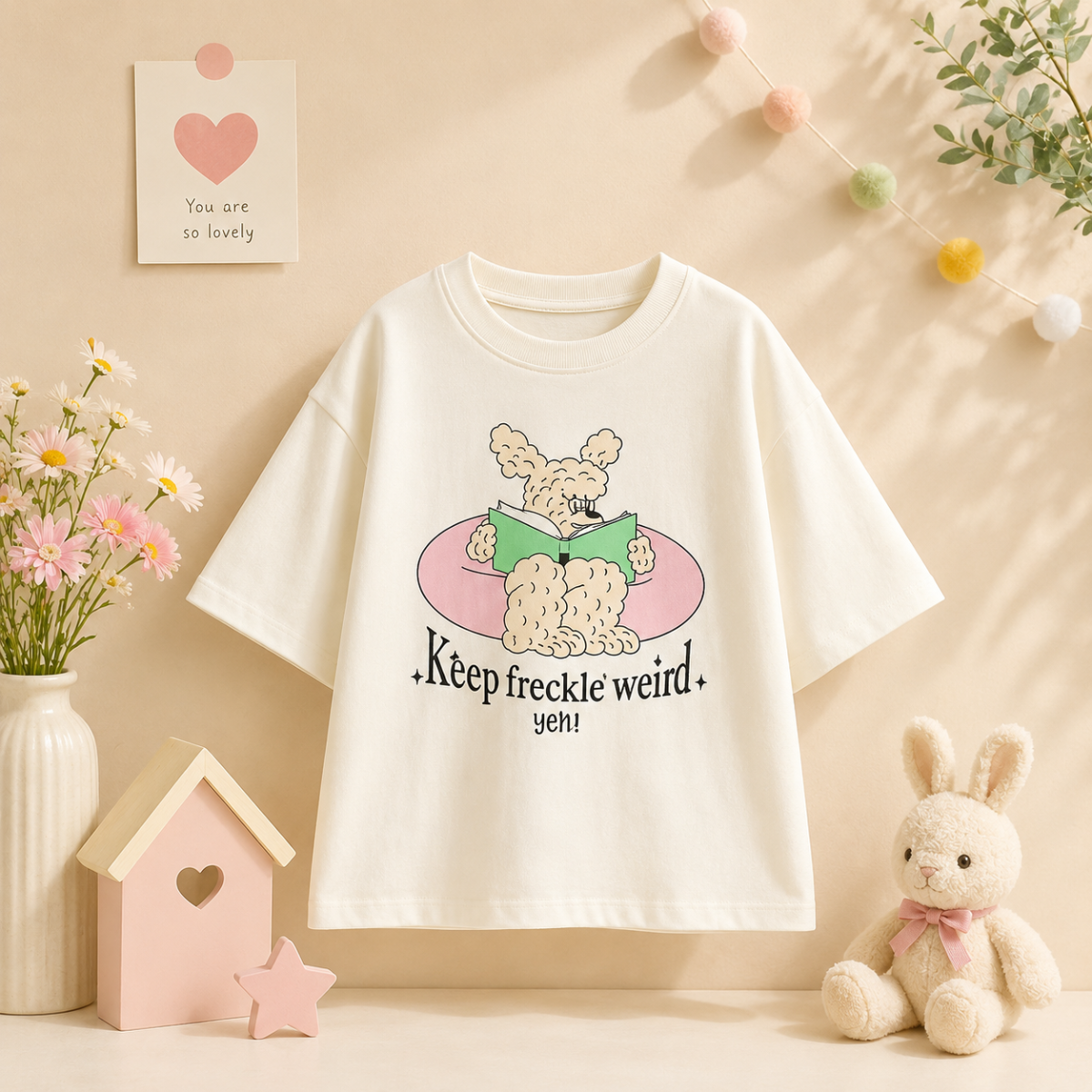 SunnyKids – Confortable et mignon – T-shirt oversize à imprimé de bande dessinée