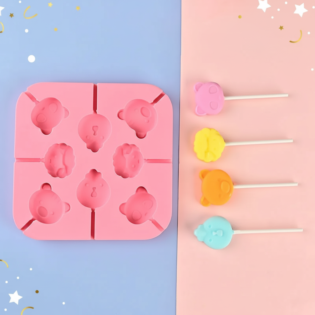 SweetPop – Des friandises saines – Lot de moules à sucettes en silicone