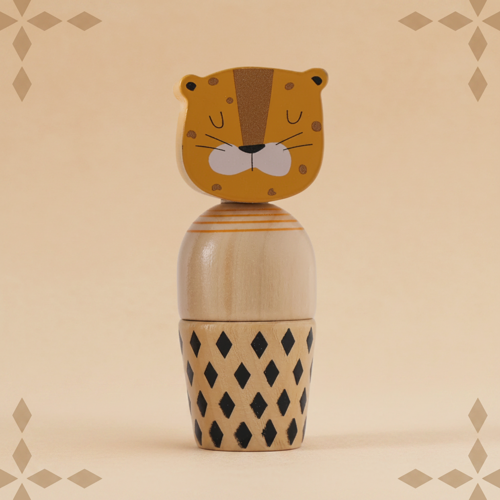 WoodyFriends – Motricité et plaisir – Jouets empilables en bois en forme d'animaux