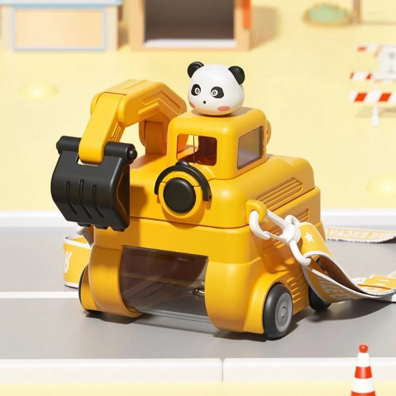 TinyExcavators – Unique et fonctionnelle – Bouteille d'eau « pelleteuse » avec paille