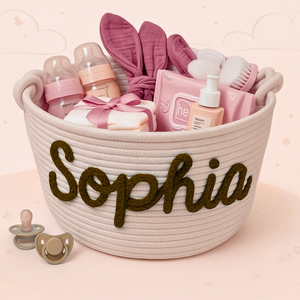 CuddleBasket – Adorable et personnel – Panier à langer personnalisé