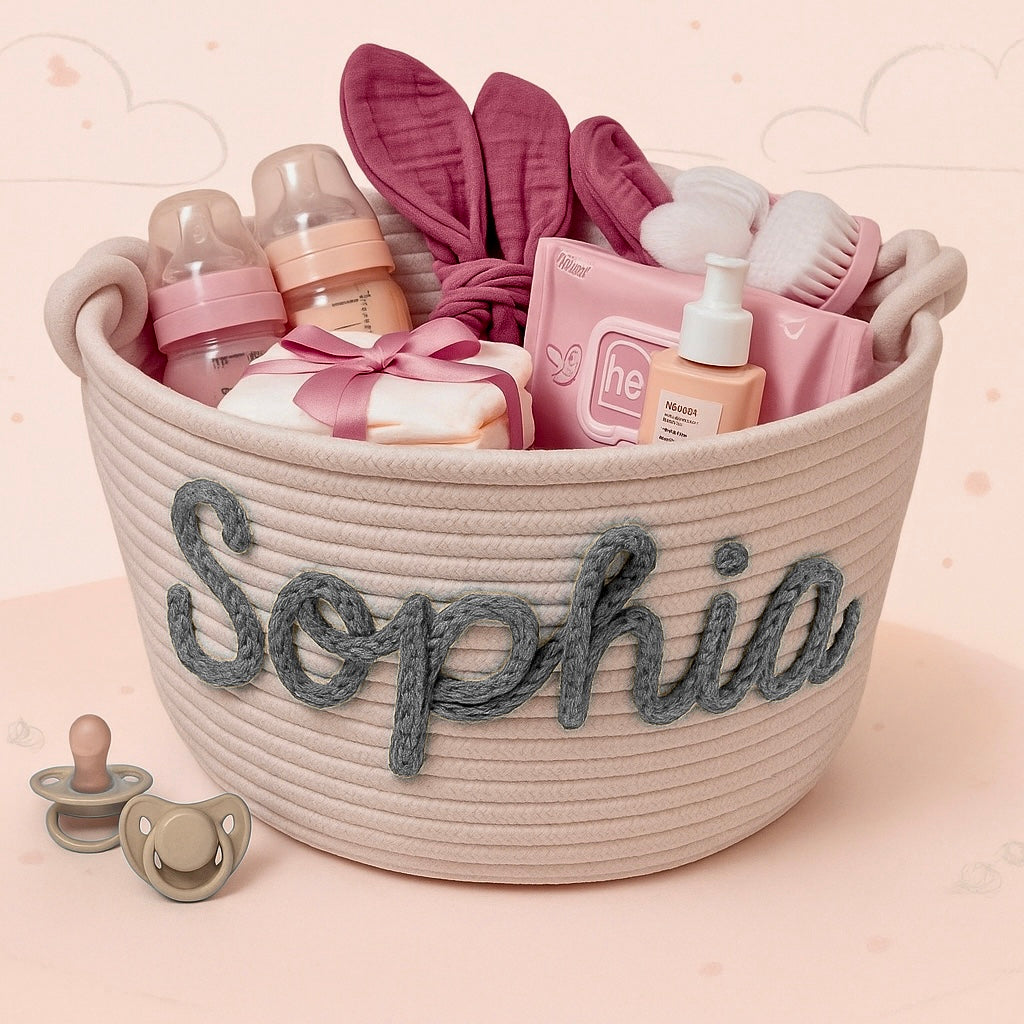 CuddleBasket – Adorable et personnel – Panier à langer personnalisé