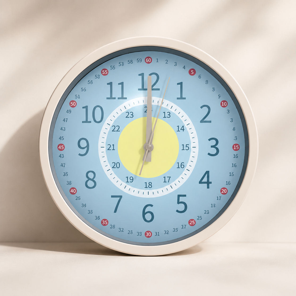 ChildrenTime – Indépendant et calme – Horloge murale éducative pour enfants