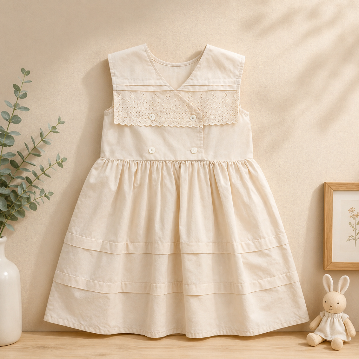 Sleeveless Dress – Élégante et confortable – Robe à col en dentelle