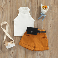 Thumbnail for MiniFashionista – Élégance et tendances – Ensemble pour filles comprenant un haut, un short et un sac banane