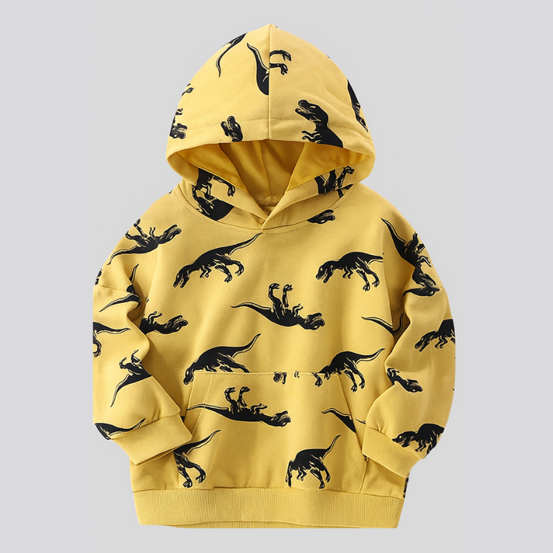 DinoStyle – Chaud et respirant – Sweat à capuche avec imprimé Triceratops