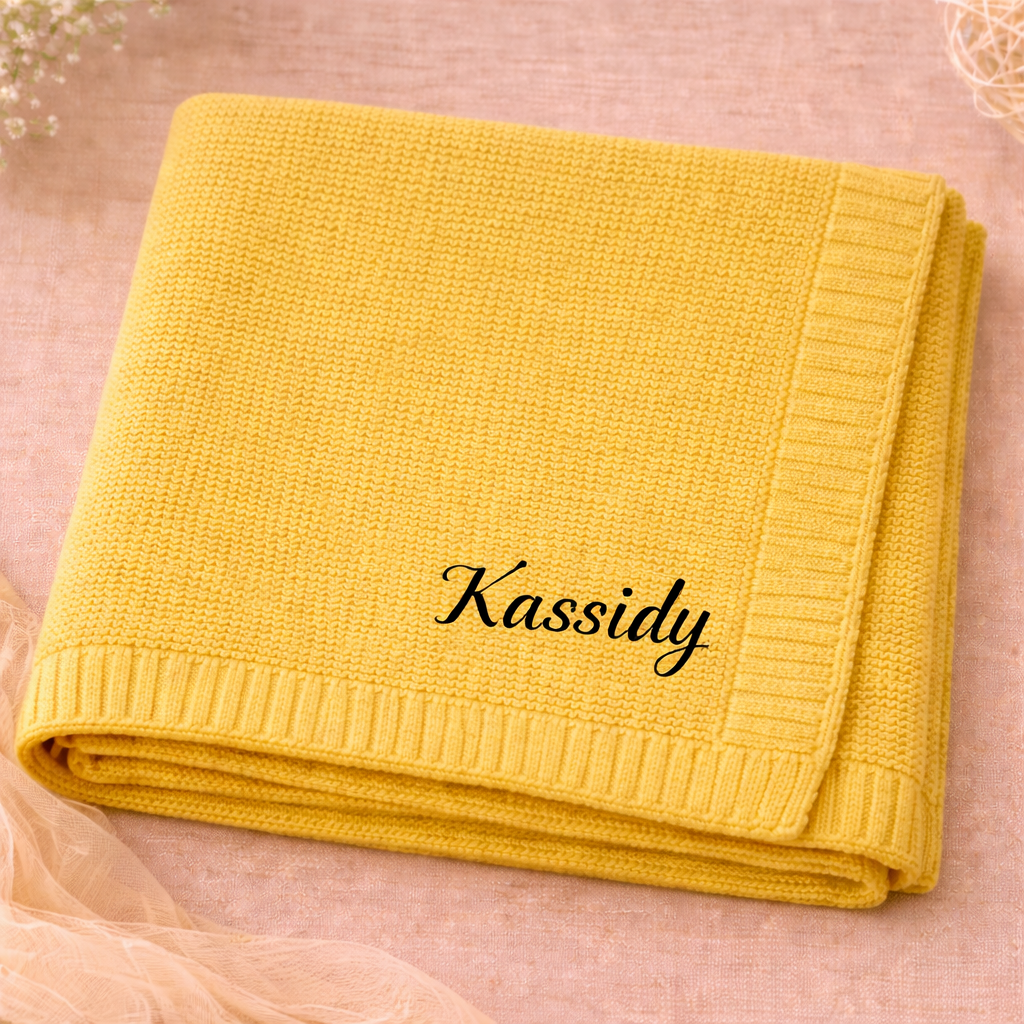 Personalized Baby Blanket – Douce et unique – Couverture en coton personnalisée et brodée