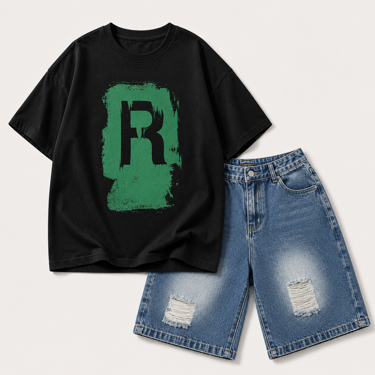CoolBoys – Tendance et confortable – Tenue pour garçon avec t-shirt et short en jean