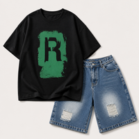 Thumbnail for CoolBoys – Tendance et confortable – Tenue pour garçon avec t-shirt et short en jean