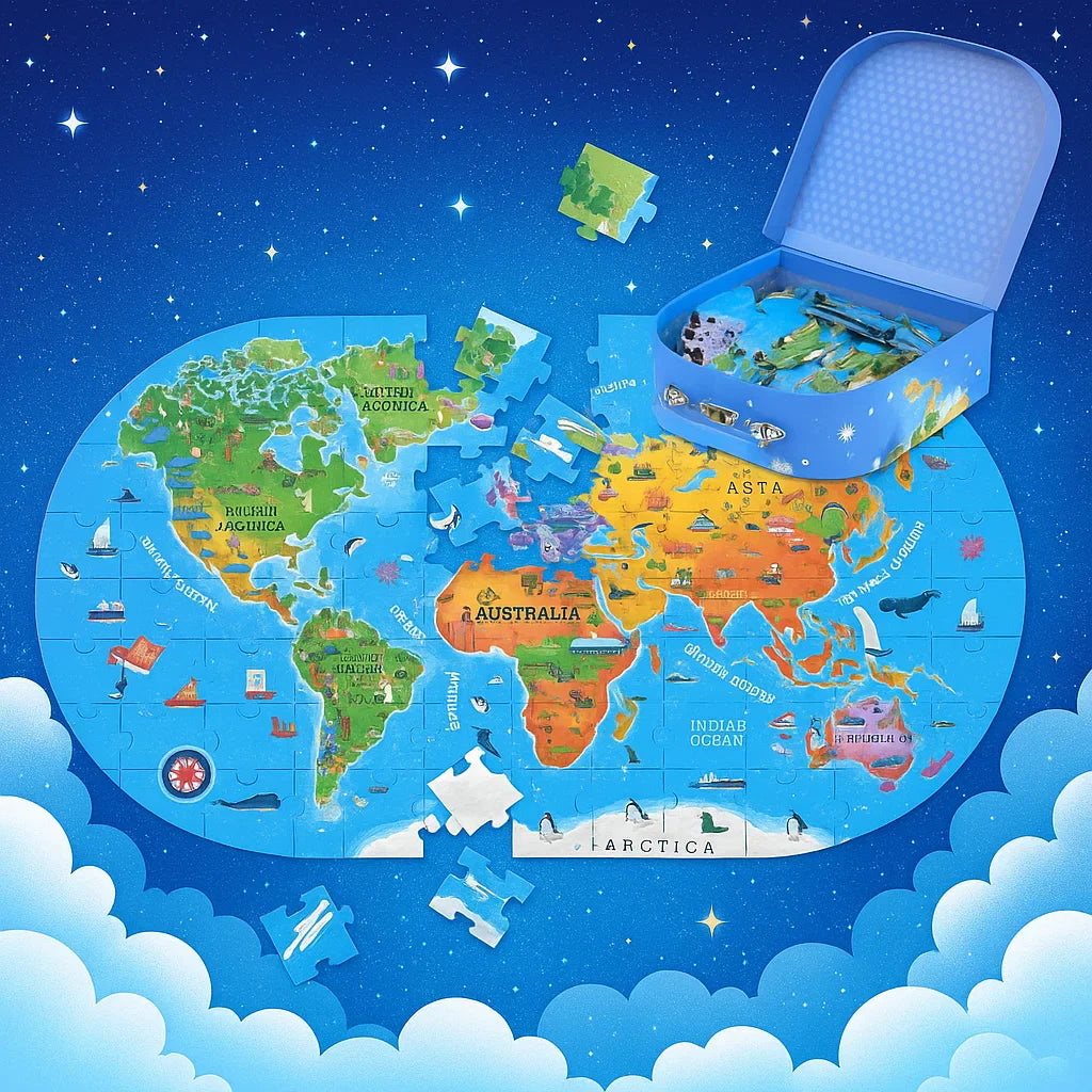 GeoMap – Éducatif et amusant – Puzzle de sol « Carte du monde »