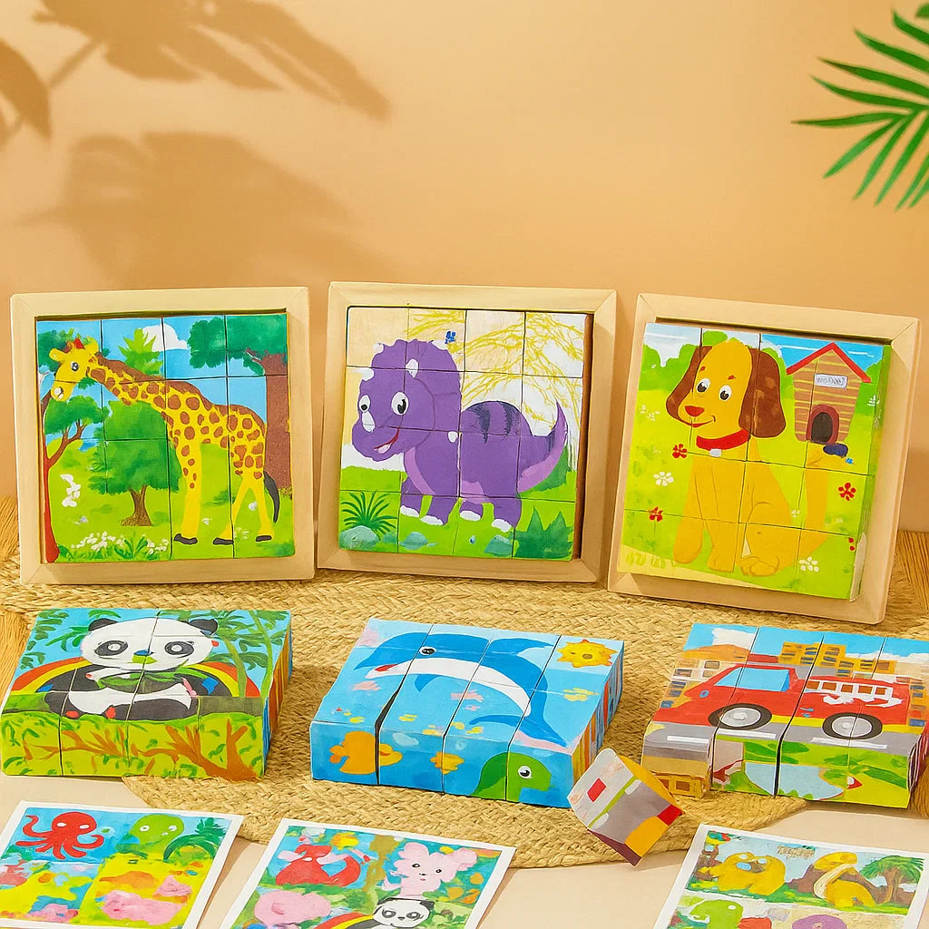 CubePuzzle – Ludique et éducatif – Puzzle en blocs de bois 3D