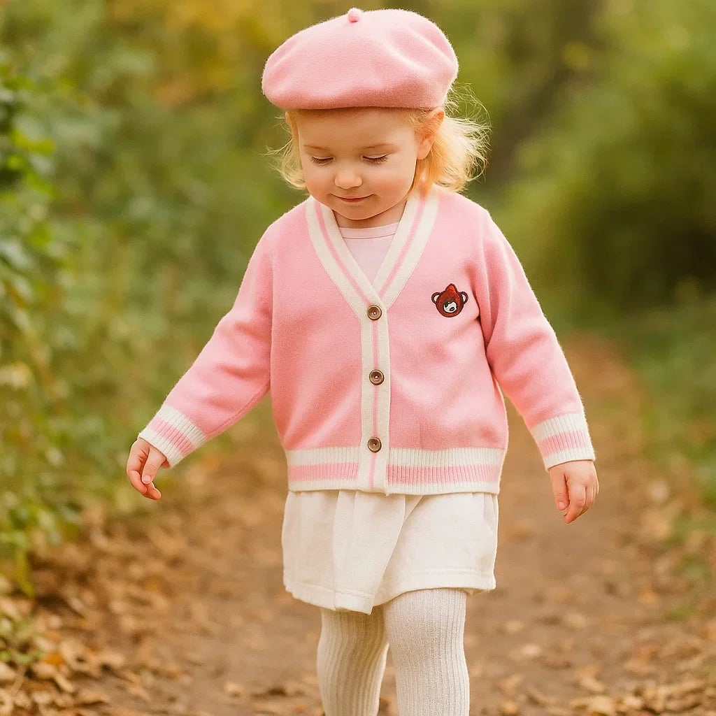 CozziWear – Chaud et tendance – Cardigan tricoté avec des oursons