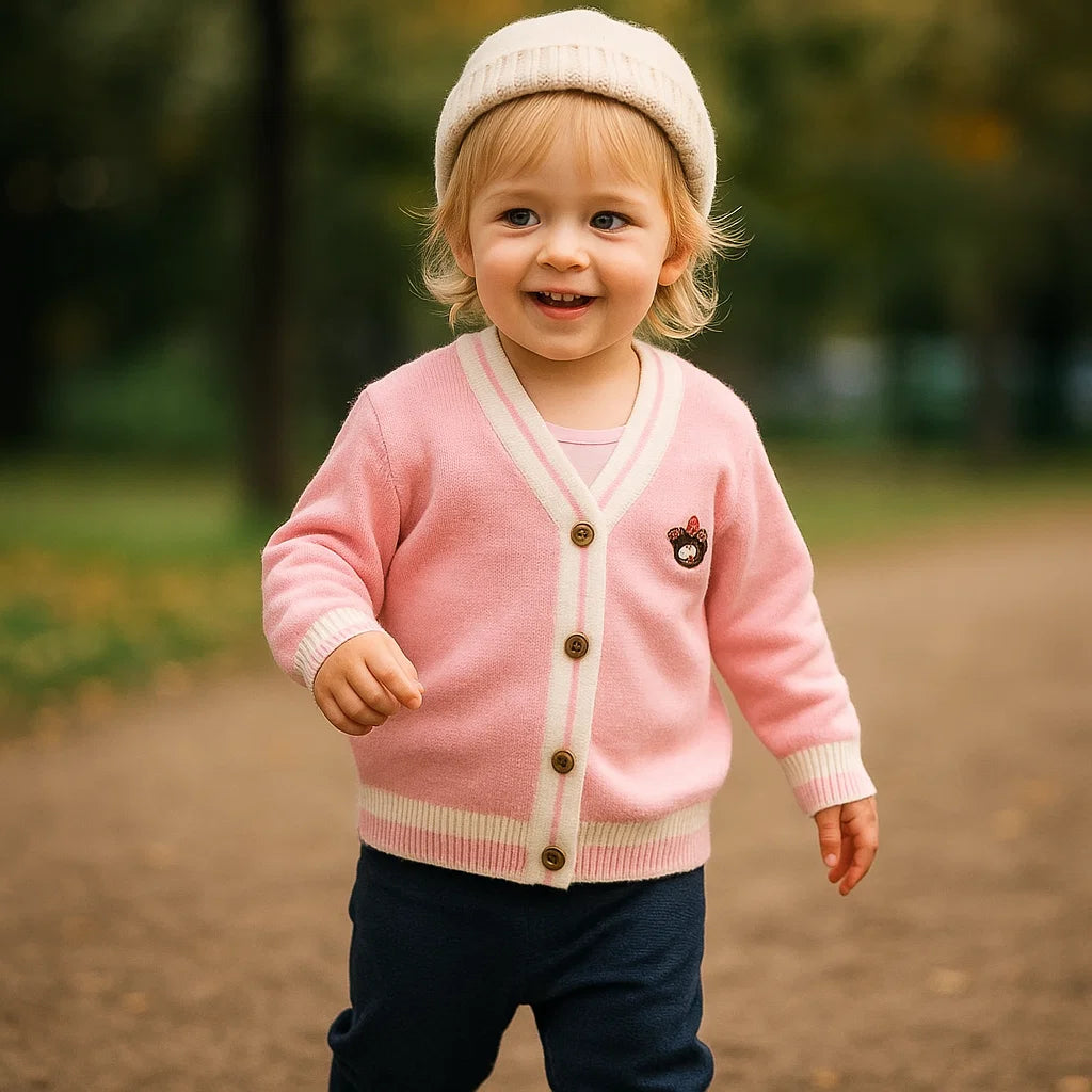 CozziWear – Chaud et tendance – Cardigan tricoté avec des oursons