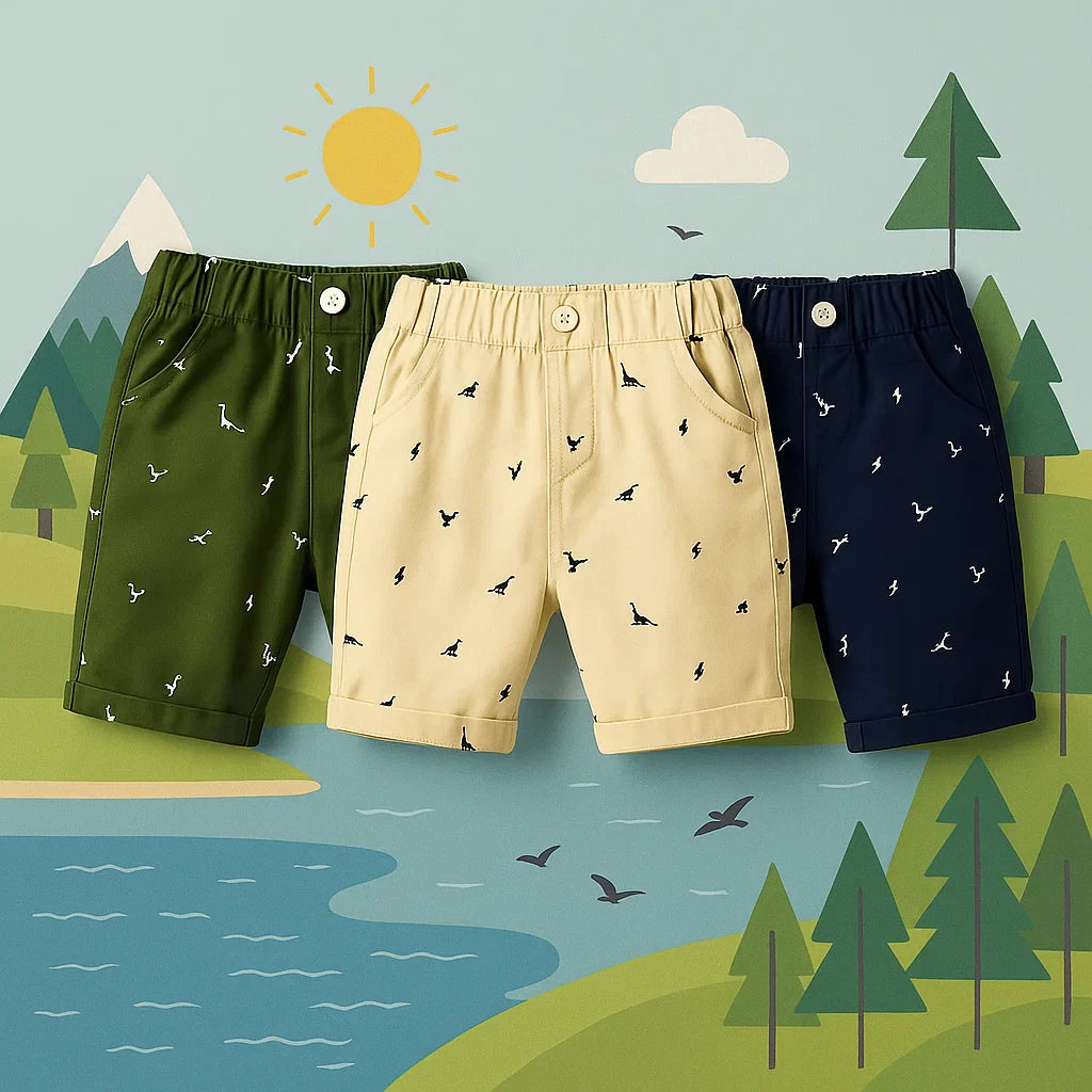 CoolKiddo – Frais et confortable – Short avec motif dinosaure