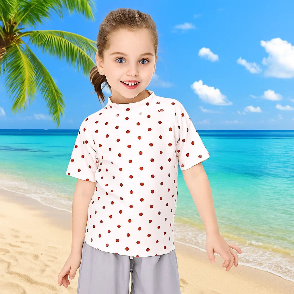 SunnyGuard – Été & Protection – T-shirt de bain anti-UV à manches courtes pour enfants