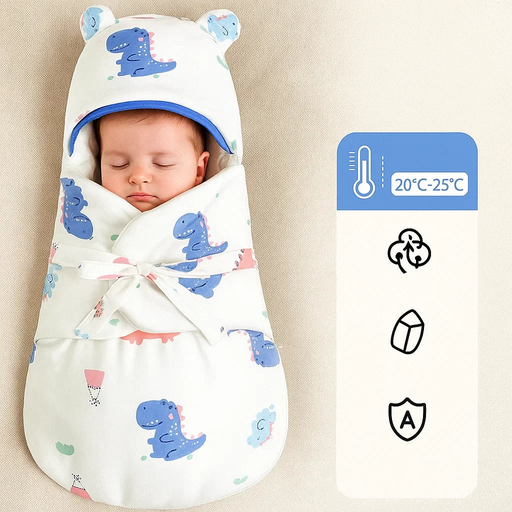 SnuggleBear – Confort et commodité – Couverture en coton pour emmailloter bébé