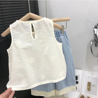 Thumbnail for Sleeveless Tops & Pants – Douceur et élégance – Ensemble d'été pour enfants