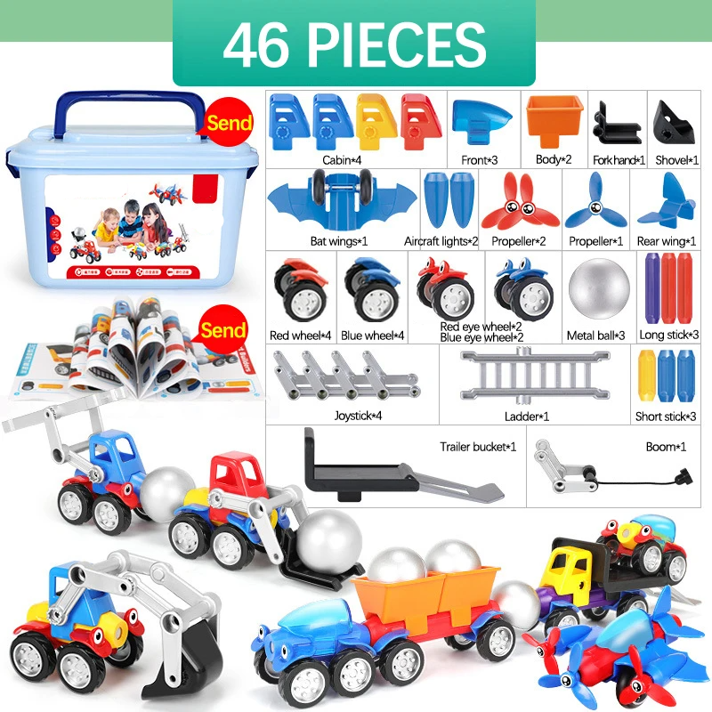 Magnetic Cars™ – Jeu de construction magnétique - Ensemble de véhicules magnétiques
