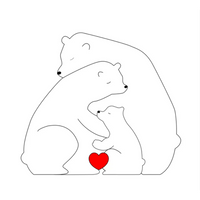 Thumbnail for Family Puzzle – Cadeau personnalisé pour la fête des Mères avec une famille d'oursons