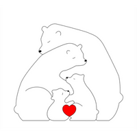 Thumbnail for Family Puzzle – Cadeau personnalisé pour la fête des Mères avec une famille d'oursons