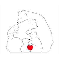 Thumbnail for Family Puzzle – Cadeau personnalisé pour la fête des Mères avec une famille d'oursons