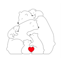 Thumbnail for Family Puzzle – Cadeau personnalisé pour la fête des Mères avec une famille d'oursons