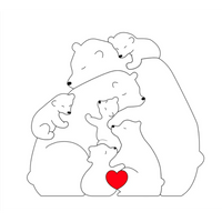Thumbnail for Family Puzzle – Cadeau personnalisé pour la fête des Mères avec une famille d'oursons