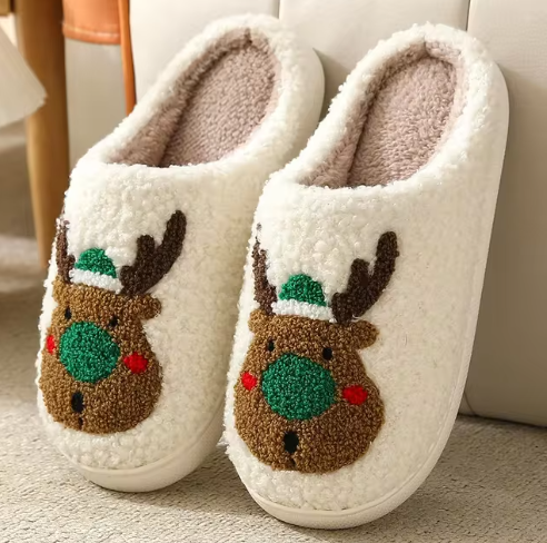 Northern Lights Kids - Chaud et festif - Chaussons de Noël en peluche à motifs